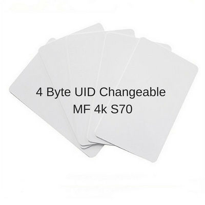 UID modifiable 4 octets carte RFID passive, carte de contrôle d' accès RFID en PVC ISO14443A