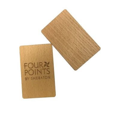 Portes d'hôtel en bois Cartes-clés RFID épaisseur 1,2 mm programmable Fréquence 13,56 MHz