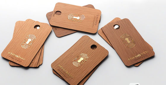 Carte à clef de chambre d'hôtel RFID en bois 86x54mm épaisseur personnalisable