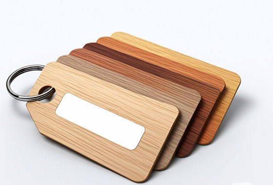 Carte à clef de chambre d'hôtel RFID en bois 86x54mm épaisseur personnalisable