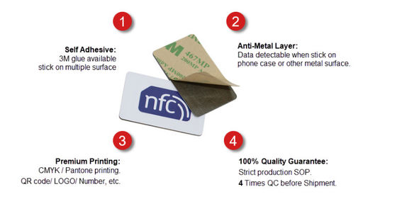 Tag personnalisé anti-métal NFC anti-contrefaçon 125 Khz 13,56 MHz