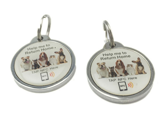 NFC Tags d'identification des animaux RFID Pet Key Ring Impression UV CMYK avec puce 213 215
