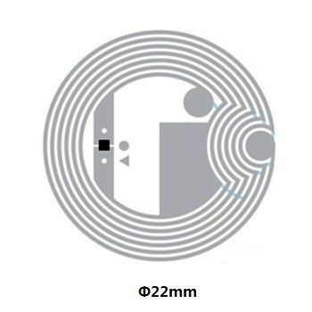 13.56MHZ UHF étiquette RFID à incrustation humide Dia 25mm pour carte en papier / porte-clés / bracelet