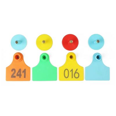 70x80mm 104x74mm étiquettes d'oreille RFID pour animaux en UHF Matériau TPU pour la surveillance du bétail